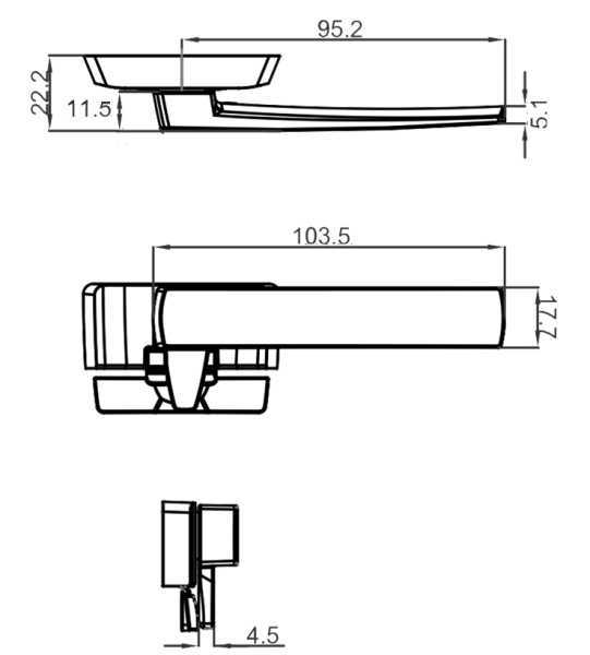 WINDOW HANDLES MALTA High Profile Face Fix Wedgeless Confix Handles